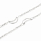 Tarnish Resistant 304 Stainless Steel Cable Chains, with 201 Stainless Steel Moon Links, Soldered, with Spool, Stainless Steel Color,Moon: 12x8x0.5mm, Link: 2x1.5x0.5mm, about 32.8 Feet(10m)/roll