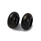 201 Stainless Steel Beads, with Silicone Inside, Rondelle, Black, 8x4mm, Hole: 2.7mm