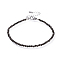 Natural Obsidian Bead Bracelets, with 304 Stainless Steel Lobster Claw Clasps and Brass Extender Chains, Faceted, 7-1/4 inch(18.5cm)