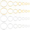 BENECREAT 28 PCS Real 24k Gold and 925 Silver Plated Brass Round Linking Rings, 14 Styles of Round Brass Jewellery Linking Rings for DIY Jewellery Findings Earrings, Bracelets, Necklaces