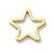 Brass Linking Rings, Lead Free & Cadmium Free, Star, Real 24K Gold Plated, 8x8x1mm, Inner Diameter: 4.5x5mm