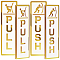 4Pcs 2 Styles Self Adhesive Acrylic Door Signs, Rectangle with Word PUSH/PULL, Gold, 150x50x3mm, 2pcs/style