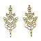 304 Stainless Steel Pendants, Hollow, Sword Charm, Golden, 40x19x1.5mm, Hole: 1mm