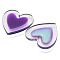 Resin Pendants, with Glitter Powder, Heart, Dark Orchid, 34x34x4mm, Hole: 1.6mm
