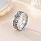 Retro 201 Stainless Steel Enamel Finger Rings for Men, Leaf, Carved Ring, Antique Silver, US Size 10(19.8mm)