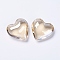 Glass Pendants, Heart, Bisque, 42x43.5x15mm, Hole: 2mm