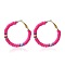 Bohemia Style Colorful Clay Beads Hoop Earrings, Ring