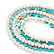 About 100Pcs 2 Styles Synthetic Turquoise Beads Cross & Round, 2 Colors Loose Beads Spacer Beads White Dark Turquoise Center Drilled Beads for Earrings Necklace Jewelry Making