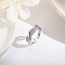 Twist Brass Micro Pave Clear Cubic Zirconia Cuff Rings, Platinum, Inner Diameter: 18mm