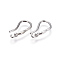Brass Earring Hooks, with Cubic Zirconia, with Horizontal Loop, Clear, Platinum, 18x2.5mm, Hole: 0.8mm, 18 Gauge, Pin: 1mm