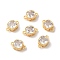 Real 18K Gold Plated Brass Cubic Zirconia Links Connectors, Cadmium Free & Nickel Free & Lead Free, Square, Clear, 11x7x4mm, Hole: 1.2mm