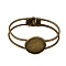 Brass Bangle Making, Blank Bangle Base, with Iron Tray Findings, Flat Round, Cadmium Free & Lead Free, Antique Bronze, Tray: 25mm, 62x48mm