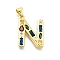 Brass Micro Pave Clear Cubic Zirconia Pendants, with Jump Ring, Lead Free and Cadmium Free, Long-Lasting Plated, Rack Plating, Letter Charms, Real 18K Gold Plated, Letter N, 19~21x9.5~20x2.7mm, jump ring: 5x1mm, 3mm inner diameter.