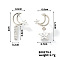 Copper Geometric Zircon Stud Earrings for Elegant Summer Style, Moon, 18x8mm