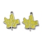 304 Stainless Steel Enamel Pendants, Maple Leaf Charm, Stainless Steel Color, Light Khaki, 16x13x1.5mm, Hole: 1.4mm