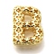 Brass Pendants, Hollow Letter Charms, Rack Plating, Long-Lasting Plated, Cadmium Free & Lead Free, Letter B, 22.5x17x9mm, Hole: 5x2.7mm