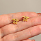 Stainless Steel Stud Earring, Real 18K Gold Plated, Tortoise, No Size