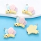 Resin Pendants, with Platinum Tone Loop, Butterfly, 19x22mm, Hole: 2mm