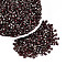 Picasso Baking Paint Glass Seed Beads, Bicone, Dark Red, 4~4.5x3.5~4mm, Hole: 0.9~1.2mm, about 6165pcs/pound