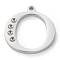 Tarnish Resistant 304 Stainless Steel Letter Pendant Rhinestone Settings, Stainless Steel Color, Letter.O, O:16x15x1.5mm, Hole: 1.2mm, Fit for 1.6mm rhinestone