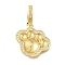 Brass Micro Pave Clear Cubic Zirconia European Dangle Charms Bails, Peg Bails, for Half Drilled Beads, Cadmium Free & Nickel Free & Lead Free, Paw Print Charms, Real 18K Gold Plated, 29x19.5x3.5mm, Hole: 5.5x4mm
