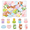 36pcs 9 styles Opaque Resin Cabochons, Sleeping Bear & Frog & Cloud, Mixed Shapes, Mixed Color, 17~28x14.5~25x6.5~10mm, 4pcs/style