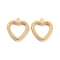 Brass Charms, Cadmium Free & Nickel Free & Lead Free, Heart Charm, Real 18K Gold Plated, 14.5x13.5x2mm, Hole: 1.2mm