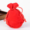 Gourd Velvet Bags, Red, 12x9cm