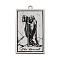 Non-Tarnish 201 Stainless Steel Pendants, Laser Engraved Pattern, Tarot Card Pendants, The Hermit IX, 40x24x1mm, Hole: 2mm