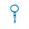 Spray Painted Iron Keychain Swivel Clasps, with Lobster Claw Clasps, Dodger Blue, 66.5mm