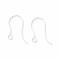 Transparent Resin Earring Hooks, with Horizontal Loops, Clear, 17x12x1mm, Hole: 1.2mm, 21 Gauge, Pin: 0.7mm