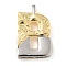 Brass Pendants, Cadmium Free & Nickel Free & Lead Free, Real 18K Gold Plated And Platinum, Letter Charms, Letter B, 28x17x4.5mm, Hole: 4x2mm