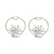 Brass Pendants, Cadmium Free & Nickel Free & Lead Free, Ring with Potted Plant Charm, Real Platinum Plated, 18x18x11mm, Hole: 1.2x2.4mm