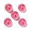 Transparent Resin Beads, Textured Rondelle, Deep Pink, 12x7mm, Hole: 2.5mm