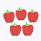 PVC Plastic Cabochons, Hot Pepper, Red, 35.5x27x3mm