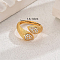 Luxurious Copper Snake Ring with Zircon Stones for Women's Parties.