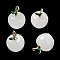 Natural Quartz Crystal Pendants, Rock Crystal Pendants, with Alloy Enamel Loops, Apple, for Teacher's Day, 16x14mm, Hole: 4x2mm