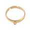 304 Stainless Steel Open Cuff Rings Findings, Loop Ring Base, Real 18K Gold Plated, Hole: 1.8mm, US Size 7 1/4(17.5mm)