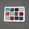 Gemstone Pendants, with Brass Clasps, Mixed Stone, Rhombus, Mixed Color, 29x25x5mm, Hole: 6x2mm, 12pcs/box