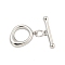 Brass Toggle Clasps, Cadmium Free & Nickel Free & Lead Free, Ring, Platinum, Ring: 13.5x11x2.8mm, Hole: 1mm, Bar: 16.5x4x2.5mm, Hole: 1mm