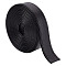 HOBBIESAY 2.19 Yard Black Leather Strap with Stitching 0.79 Inch Flat Imitation Leather Strip Double Side Leather Straps for Crafts DIY Projects Clothing Traction Ropes Belt
