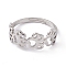 Non-Tarnish 201 Stainless Steel Hollow Out Dog Paw Prints Adjustable Ring for Women, Stainless Steel Color, US Size 6 1/4(16.7mm)