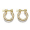 Brass Micro Pave Clear Cubic Zirconia D-Ring Anchor Shackle Clasps, for Bracelets Making, Nickel Free, Real 16K Gold Plated, 19x18x3mm, Hole: 1mm