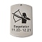 Non-Tarnish 304 Stainless Steel Pendants, Stainless Steel Color, Rectangle with Constellation Charm, Sagittarius, 43x26.5x1.5mm, Hole: 1.6mm