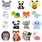 15Pcs 15 Style Food Grade Eco-Friendly Silicone Focal Beads, Flamingo & Panda & Cat & Hedgehog, Mixed Color, 21~35x20~34x5~10.5mm, Hole: 2~3.5mm, 1pc/style