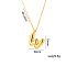 304 Stainless Steel Chunky Initial Pendant Necklaces, Real 18K Gold Plated, Letter W, 15.75 inch(40cm)