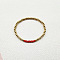 Stainless Steel Round Beaded Stretch Bracelets for Women Men, Ion Plating(IP), with Glass, Real 18K Gold Plated