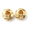 Brass European Beads, Large Hole Beads, Cadmium Free & Nickel Free & Lead Free, Knot, Real 18K Gold Plated, 12.5x7.5mm, Hole: 5mm