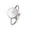 304 Stainless Steel Cuff Ring Components, Plain Pad Ring Settings, Flat Round, Stainless Steel Color, 10mm, Inner Diameter: 18mm