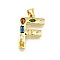 Brass Micro Pave Clear Cubic Zirconia Pendants, with Jump Ring, Lead Free and Cadmium Free, Long-Lasting Plated, Rack Plating, Letter Charms, Real 18K Gold Plated, Letter F, 19~21x9.5~20x2.7mm, jump ring: 5x1mm, 3mm inner diameter.